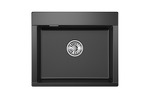 Превью картинка Кварцевая мойка GRANULA ES-5804, ШВАРЦ (чёрный металлик), кухонная мойка, кварц, ESTETICA #3