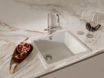 Превью картинка Гранитная мойка Rivelato BERKANA 45 подст.монтаж 1-чаш 485*455 Белый 101 #3