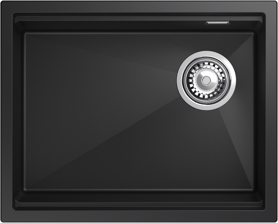 Фото Гранитная мойка Rivelato LINO 554-R 1-чаш 550*440 nero