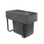 Превью картинка PULSE EASYBOX F30 Корзина встраиваемая для мусора выдвижная с доводчиком и крышкой-полкой, объём 22 (1x22) л, цвет тёмно-серый (EMB301-22DG) #1