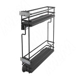Превью картинка Vibo GALAXY Двухуровневая корзина 150 мм, эллипт. прут, противоск., с компл. креплений, с боковым крепл. лев., направл. плавн. закр. Nova Pro, графит (ELQGM152SXPRPOMASVGF) #1