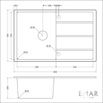 Превью картинка Кварцевая мойка EMAR EMQ-1800.Q Алмаз #3
