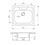 Превью картинка Металлическая мойка Zigmund & Shtain PLATZ 500.6 Полированная #3