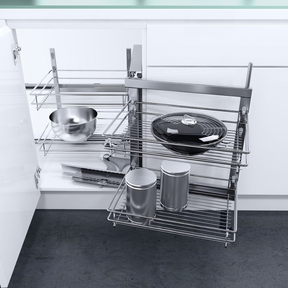 Фото Vauth-Sagel Волшебный уголок CLASSIC, распашной фасад 450-600 мм, правый, хром