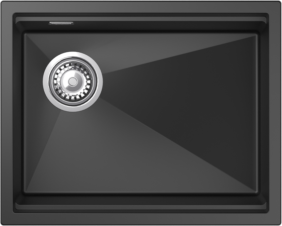 Фото Гранитная мойка Rivelato LINO 554-L 1-чаш 550*440 antracite