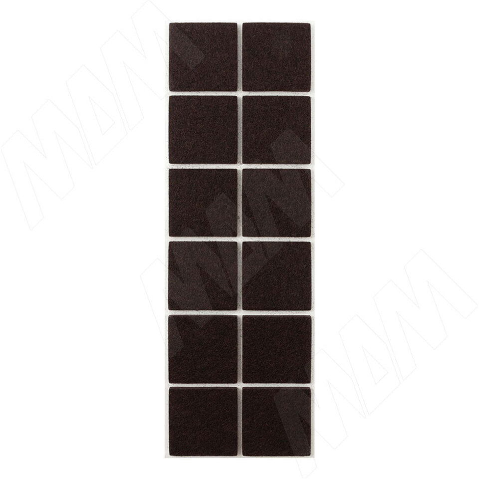Фото PULSE Подпятник самоклеящийся квадратный 40x40 мм, 12 штук, коричневый (HS4040-NB)