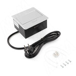Превью картинка PULSE ПОП-АП Выдвижной блок розеток, 137*134 мм, 1 розетка, 1 USB, 1 USB Type-C, серебро, POP-UP (PU-S-1S1A-AL) #2