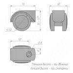 Превью картинка Robby ГОРДОН Опора колесная D50 мм со стопором (без нагрузки), хром/черный, GORDON (CST30),  Мебельное колесо #4