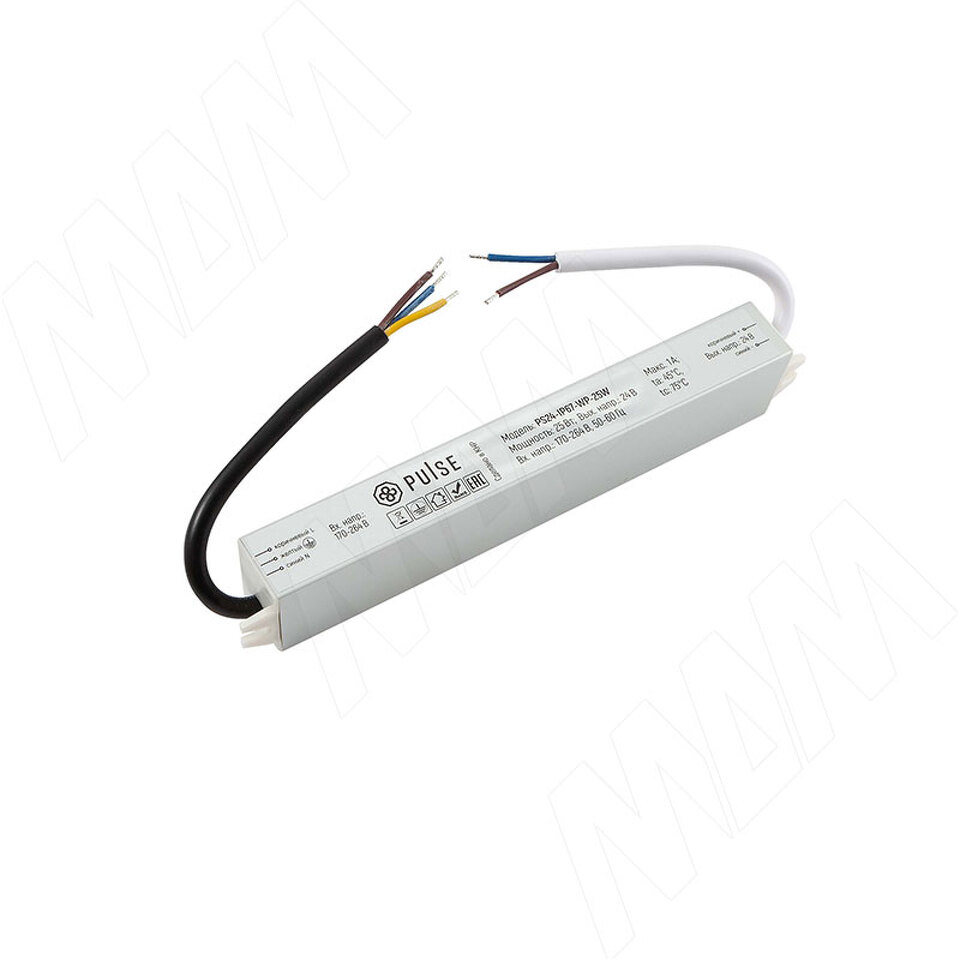 Фото PULSE ВОТЭРПРУФ Блок питания AC-230/DC-24V, IP67, 25W, WATERPROOF (PS24-IP67-WP-25W)