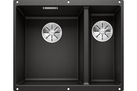 Картинка Blanсo SUBLINE 340/160-U SILGRANIT PuraDur черный (чаша слева) с отв.арм. InFino