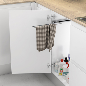 Картинка Duslar Держатель JOY для полотенец выдвижной, распашной фасад от 200 мм, хром