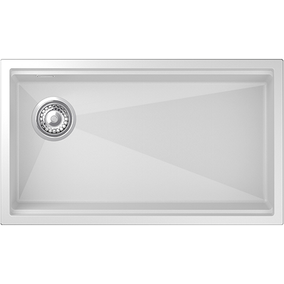 Фото Кварцевая мойка Rivelato LINO 754-L 1-чаш 750*440 Белый 101