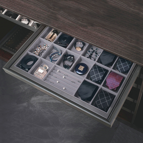 Картинка Duslar Выдвижной органайзер SPACE ULTRA для аксессуаров, ширина 862-868 мм, антрацит/серый