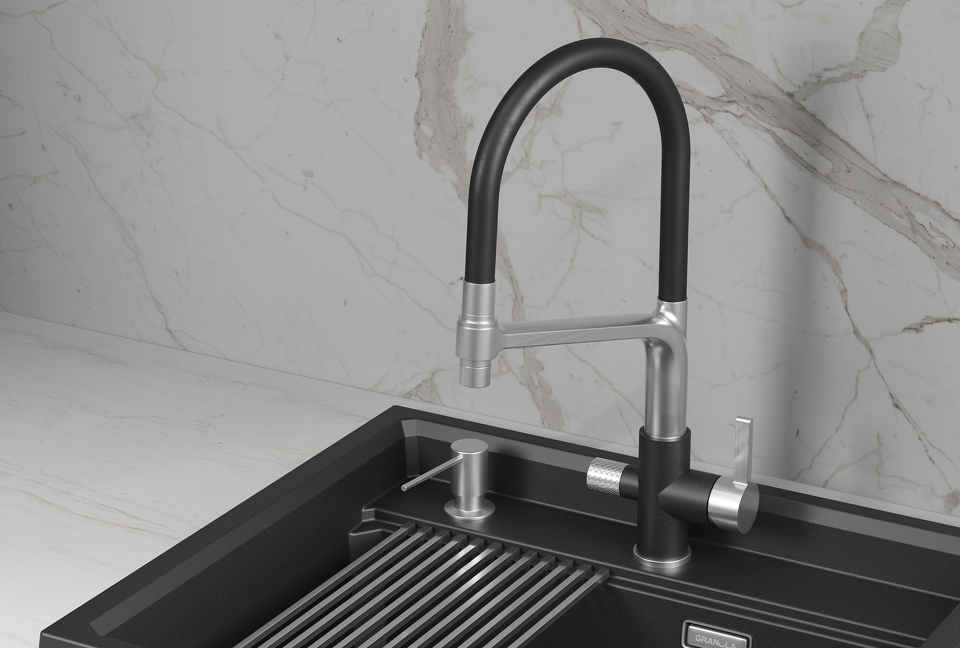 Фото Смеситель для кухни GRANULA 5083, ШВАРЦ