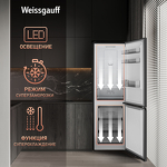 Превью картинка Холодильник с нижней морозилкой Weissgauff WRK 185 Total NoFrost Inverter Black Inox #7