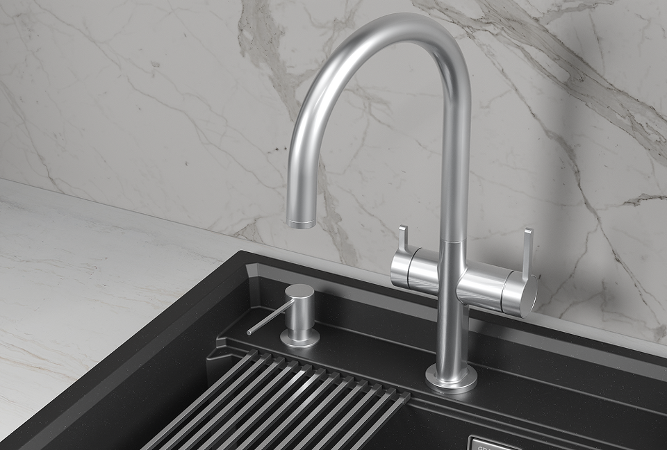 Фото Смеситель для кухни GRANULA 8274, НЕРЖ