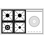 Превью картинка Центр варочный ILVE PD10SDQNE3/MGP матовый графит (фурн. медь) #2