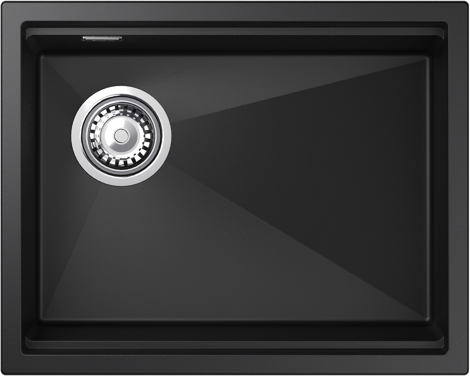 Фото Гранитная мойка Rivelato LINO 554-L 1-чаш 550*440 nero