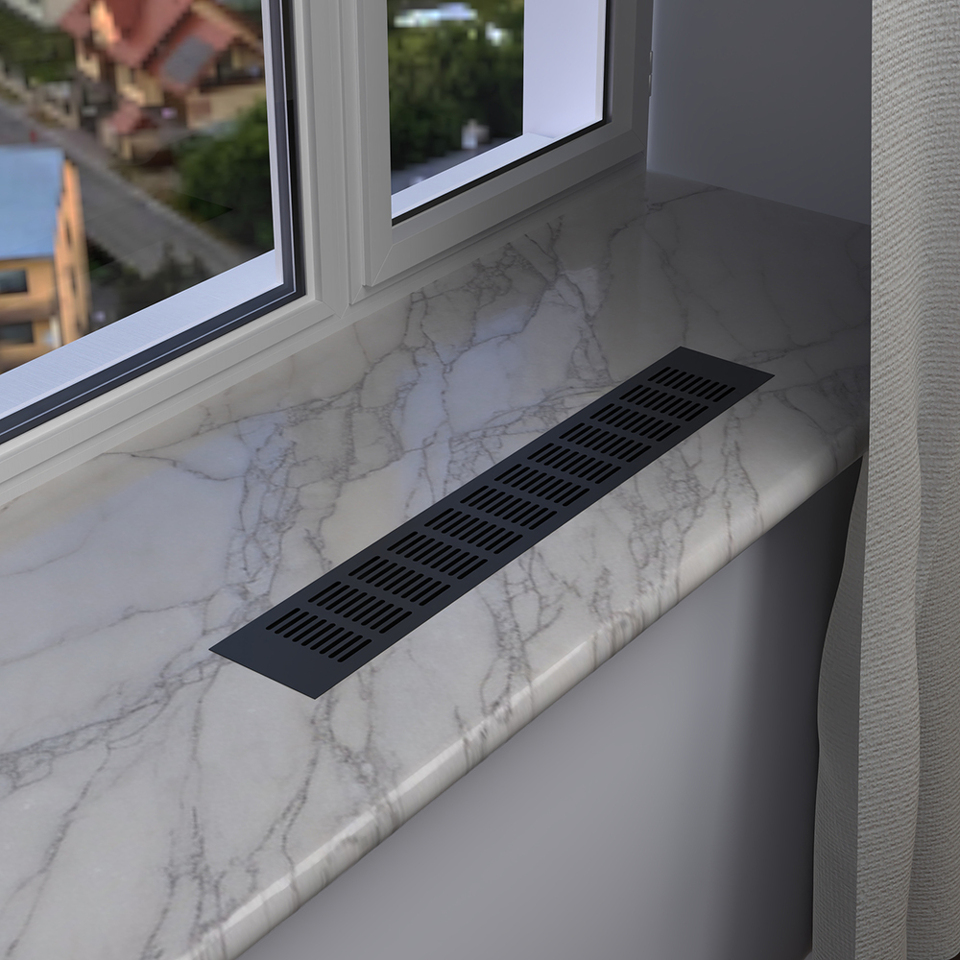 Фото Duslar Решетка вентиляционная 500х80 мм, черный