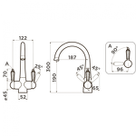 Превью картинка Смеситель для кухни Omoikiri Okinawa 2-G латунь/золото #2
