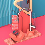 Превью картинка Смеситель для кухни Omoikiri Tamura-BN латунь/нержавеющая сталь #7