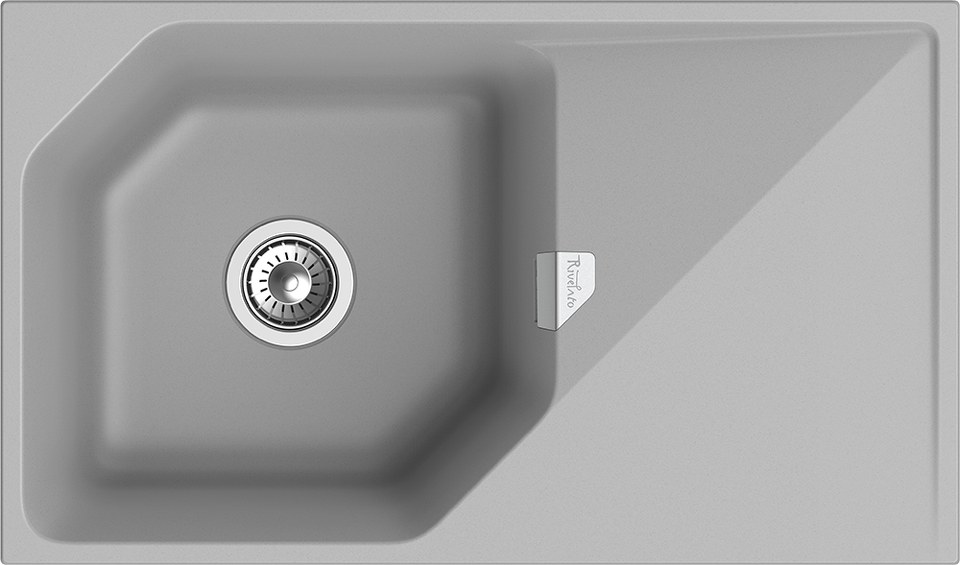 Фото Кварцевая мойка Rivelato LOCUS 85 1-чаш 850*500 grigio metallizzato