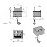 Превью картинка PULSE ФЛИП Блок розеток с откидной крышкой, 144*129 мм, 1 розетка, 1 USB, 1 USB Type-C, быстрая зарядка, черный, FLIP (FU-S-1S1A1C-F-BL) #5