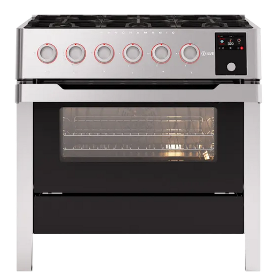 Фото Центр варочный ILVE Panaromagic PM096DS3/SS нержавеющая сталь (фурн. сатинированная сталь)