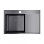 Превью картинка Металлическая мойка Omoikiri Akisame 78-L-GM нерж. сталь/вороненая сталь #1