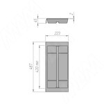 Превью картинка Gollinucci COMBI Лоток кухонный для столовых приборов 240х420/490,  цвет графит (6715G425PZ) #5