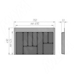 Превью картинка PULSE FORMA лоток для столовых приборов для ящика c фасадом 800мм, цвет графит матовый (CT801U-01DG) #6