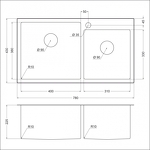Превью картинка Металлическая мойка EMAR EMB-210 PVD Nano Dark #4