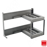 Превью картинка Vibo LAMINA Угловой механизм FLYBOX, 2 уровня, 4ре корзины, плавн.закр, универсальный, графит, комплект (FLYB45LGMNP) #2