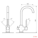 Превью картинка Смеситель для кухни Zigmund & Shtain ZS 1800 Речной песок #3