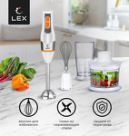 Превью картинка Блендер  Lex LX 10013-1, блендер ручной (белый) #2