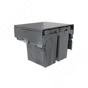 Картинка PULSE PROBOX F60 Система сортировки и хранения, 3 емкости 54л(2x13+1x28), креп. фасада, полн.выдв., плавн.закр., крышка-полка, графит (MBN603-54DGMID)