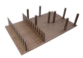 Картинка Деревянный органайзер WOODLINE с держателем для посуды, ширина фасада 900 мм, 824x472х180 мм, орех