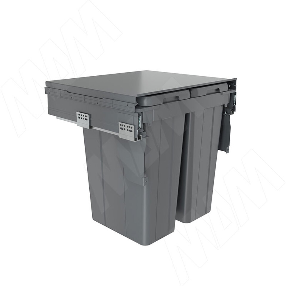 Фото PULSE PROBOX LT F60 Система сортировки и хранения, 2 емкости (2x35), креп. фасада, полн.выдв., плавн.закр., цвет графит (BRD602-70HDG)