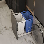 Превью картинка PULSE HAMPER LW45 Корзина для белья выдвижная, 2 емкости (35л+35л), напр.полн.выдв., плавн.закр., цвет белый (LHW452-70WT) #5