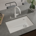 Превью картинка Гранитная мойка Rivelato LINO 654-R 1-чаш 650*440 Белый 101 #3