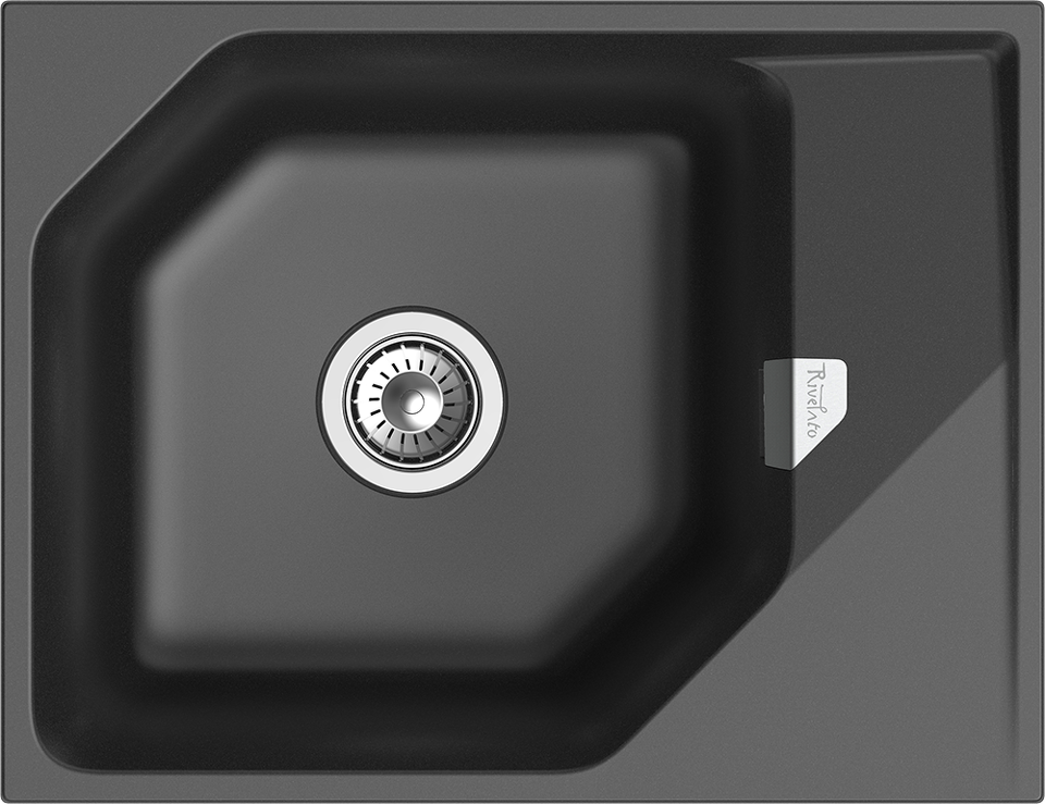 Фото Кварцевая мойка Rivelato LOCUS 65 1-чаш 650*500 antracite