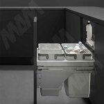 Превью картинка Vibo GLOBE EVO 60. Система сортировки и хранения, 4 емк.: 20л+20л+10л+9л, крышка-разделитель, креп. фасада, полн.выдв., плавн.закр., напр. Nova Pro (PGTM604RFG) #3