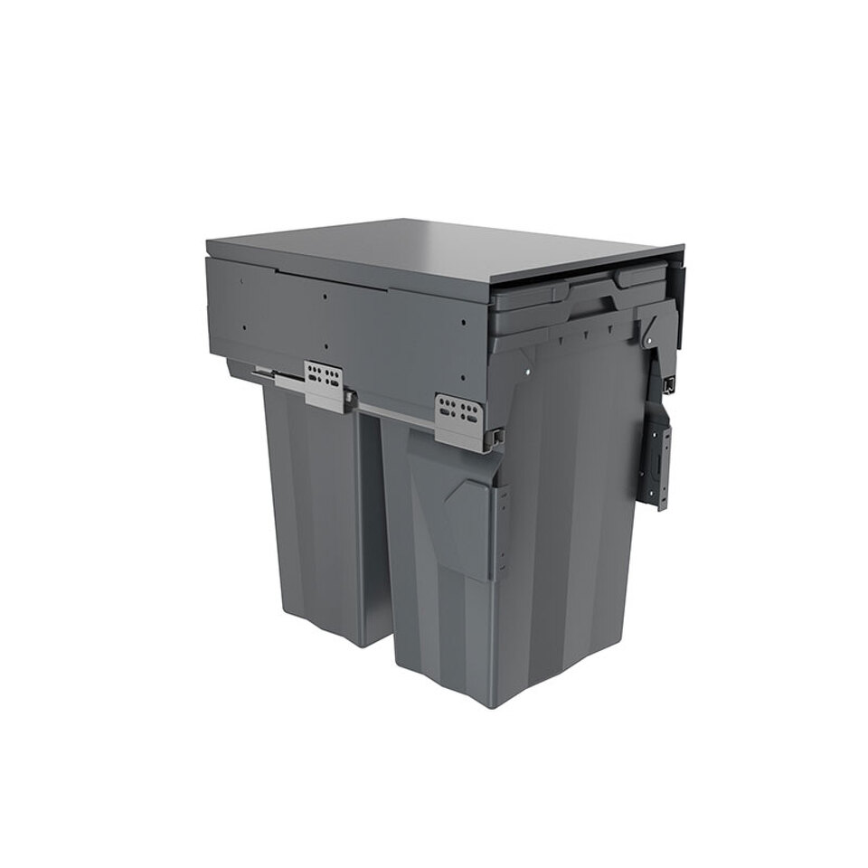 Фото PULSE PROBOX F40 Система сортировки и хранения, 2 емкости (2x27), креп. фасада, полн.выдв., плавн.закр., крышка-полка, графит (MBN402-54DGMID)