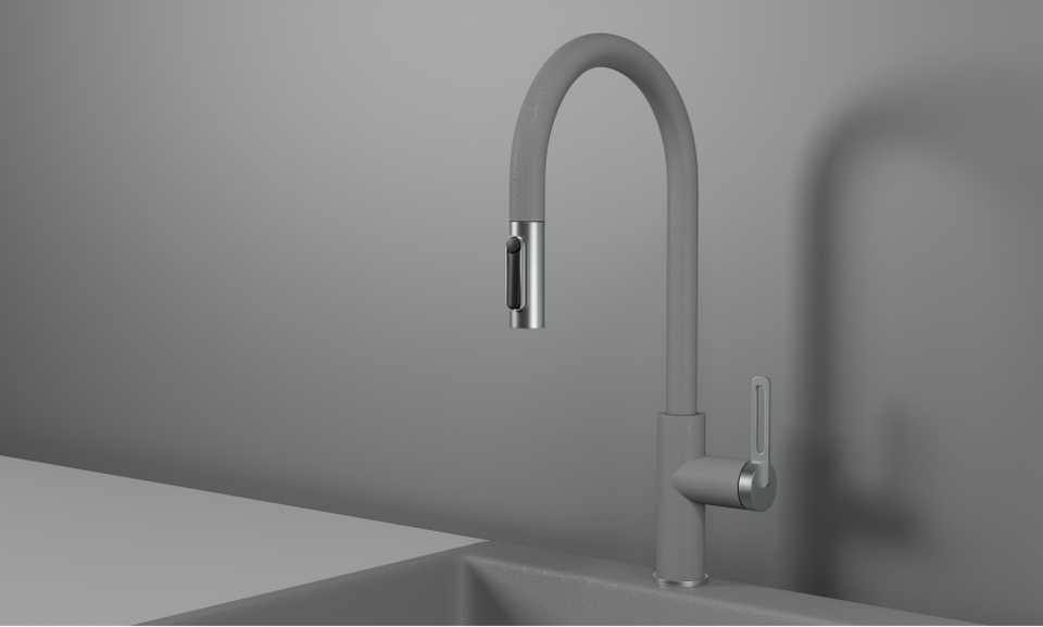 Фото Смеситель для кухни GRANULA 8168, АЛЮМИНИУМ