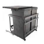 Превью картинка Vibo KOMBI 2.0 M60W Система сортировки и хранения, 2 емкости (47л+47л), креп. фасада, полн.выдв., плавн.закр., направл. Nova Pro, крышка-полка (KOMBI2GME602ASCGMRF) #2