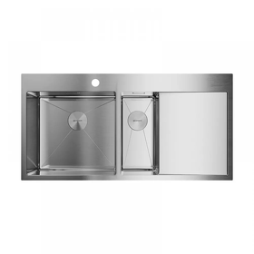 Картинка Omoikiri Akisame 100-2-L-IN нерж. сталь/нержавеющая сталь