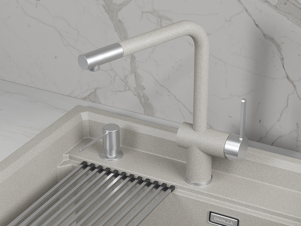 Фото Смеситель для кухни GRANULA 5017, БАЗАЛЬТ