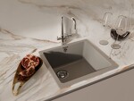 Превью картинка Гранитная мойка Rivelato BERKANA 45 подст.монтаж 1-чаш 485*455 Серый 803 #3