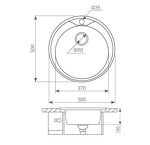 Превью картинка Металлическая мойка Zigmund & Shtain KREIS 510.7 Сатин #3