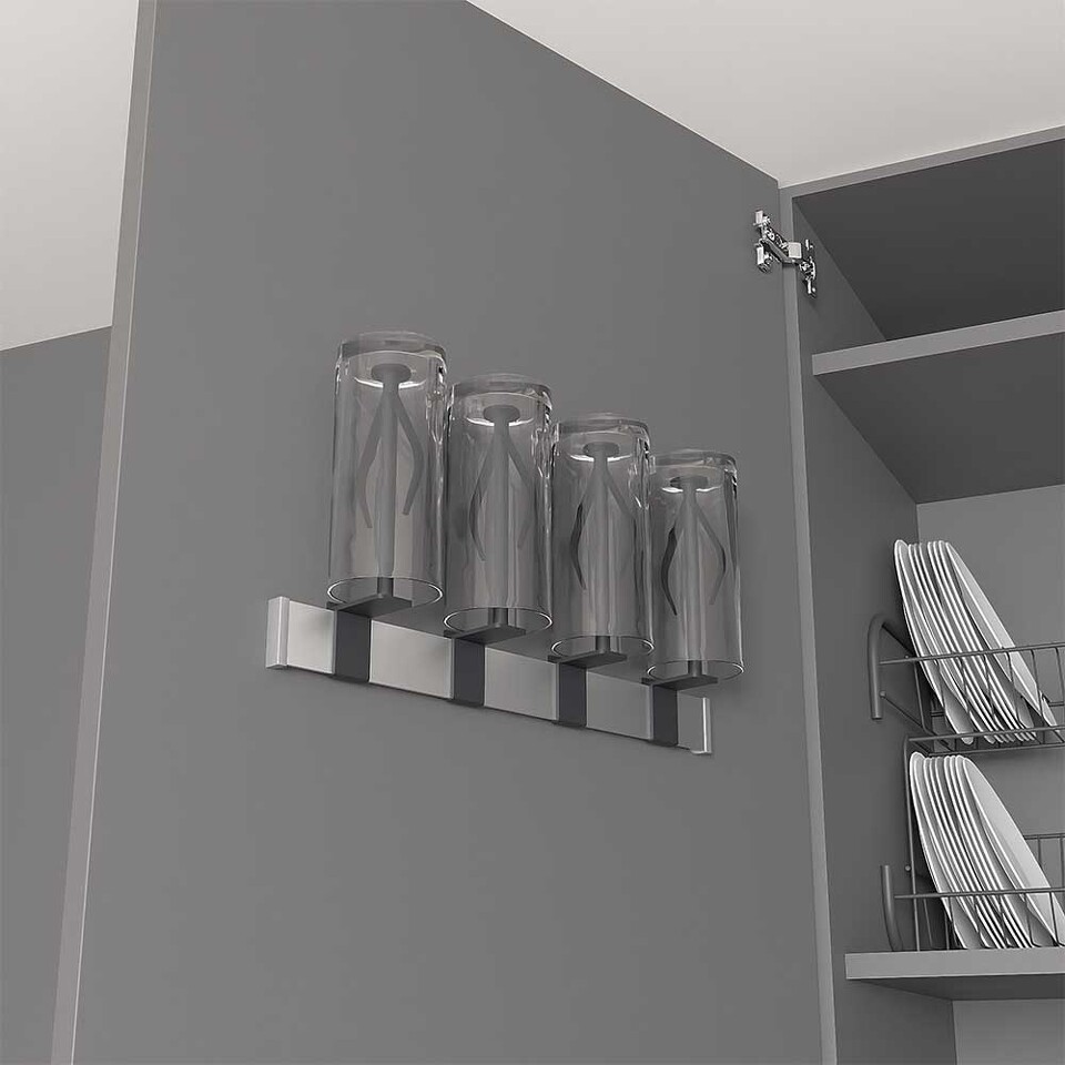 Фото Duslar Держатель TRAVIS для 4 стаканов, алюминий/антрацит